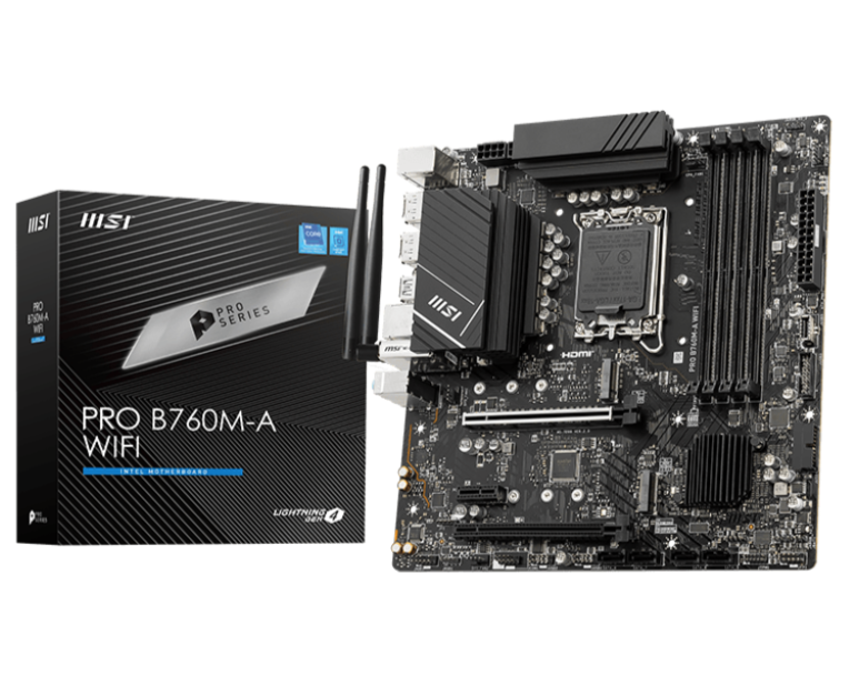 MSI PRO B760M-A WiFi 6E Intel 14th 13th 12th Series DDR5 MSI PRO B760M-A WiFi 6E Intel 14th 13th 12th Series DDR5
